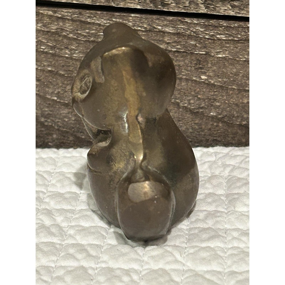 VINTAGE‎ Brass Tone Cast Metal Cat Statue Figure Figurine Kitty Animal - Picture 3 of 5